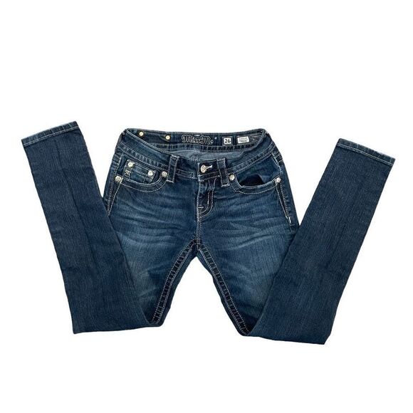 Miss Me Women's Denim Jeans Signature Skinny Sequin Beaded Pockets JP70805 Sz 26 - Picture 4 of 11